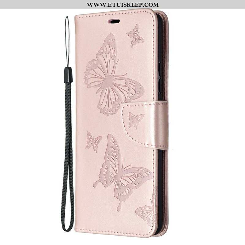 Etui Folio do Samsung Galaxy A42 5G Motyle W Locie Z Smyczą